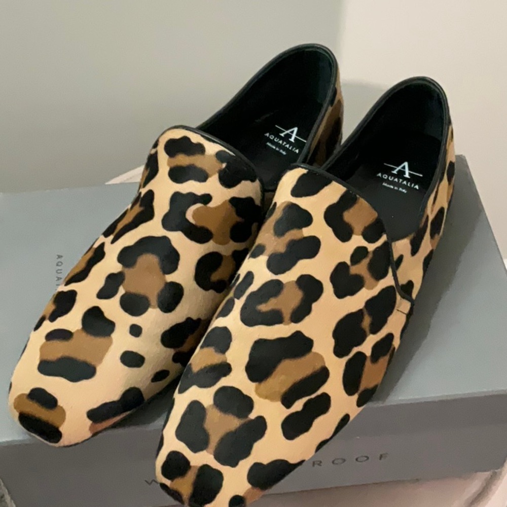 Aquatalia Leather Reva Loafer in Leopard - Picture 5 of 7